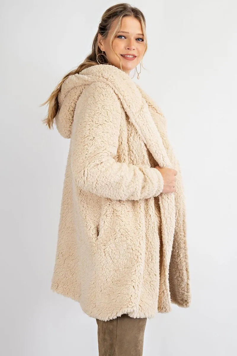 Oversized Willow Soft Faux-Fur Hoody Jacket Coat