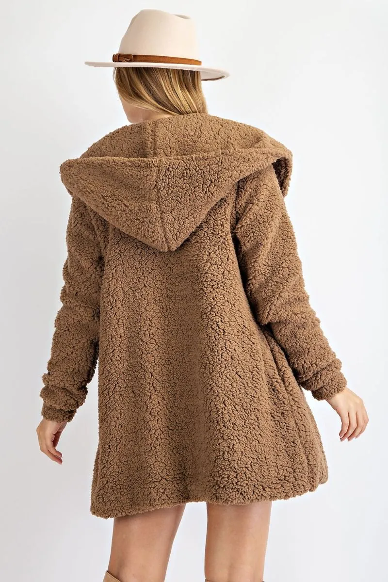 Oversized Willow Soft Faux-Fur Hoody Jacket Coat