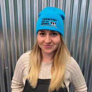 Paddleboarding Cow Beanie - Blue