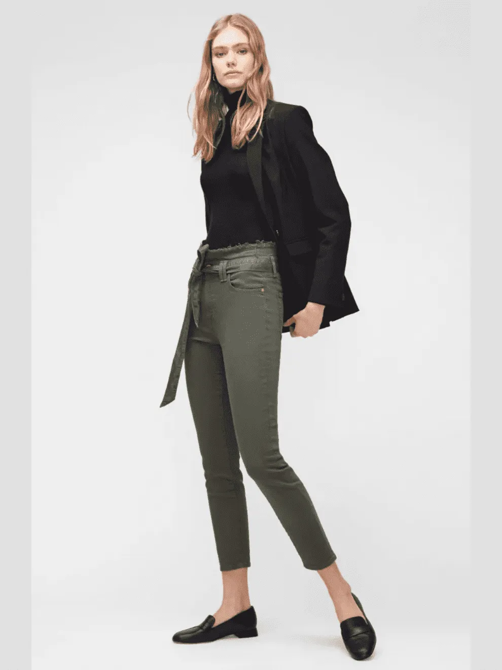 Paperbag Waist Pant- Army Green