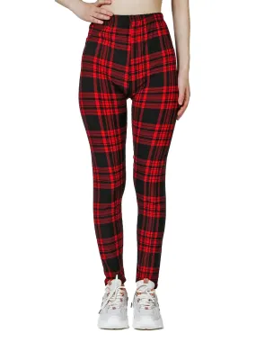 Patterned Print Vintage Elastic Leggins - Square