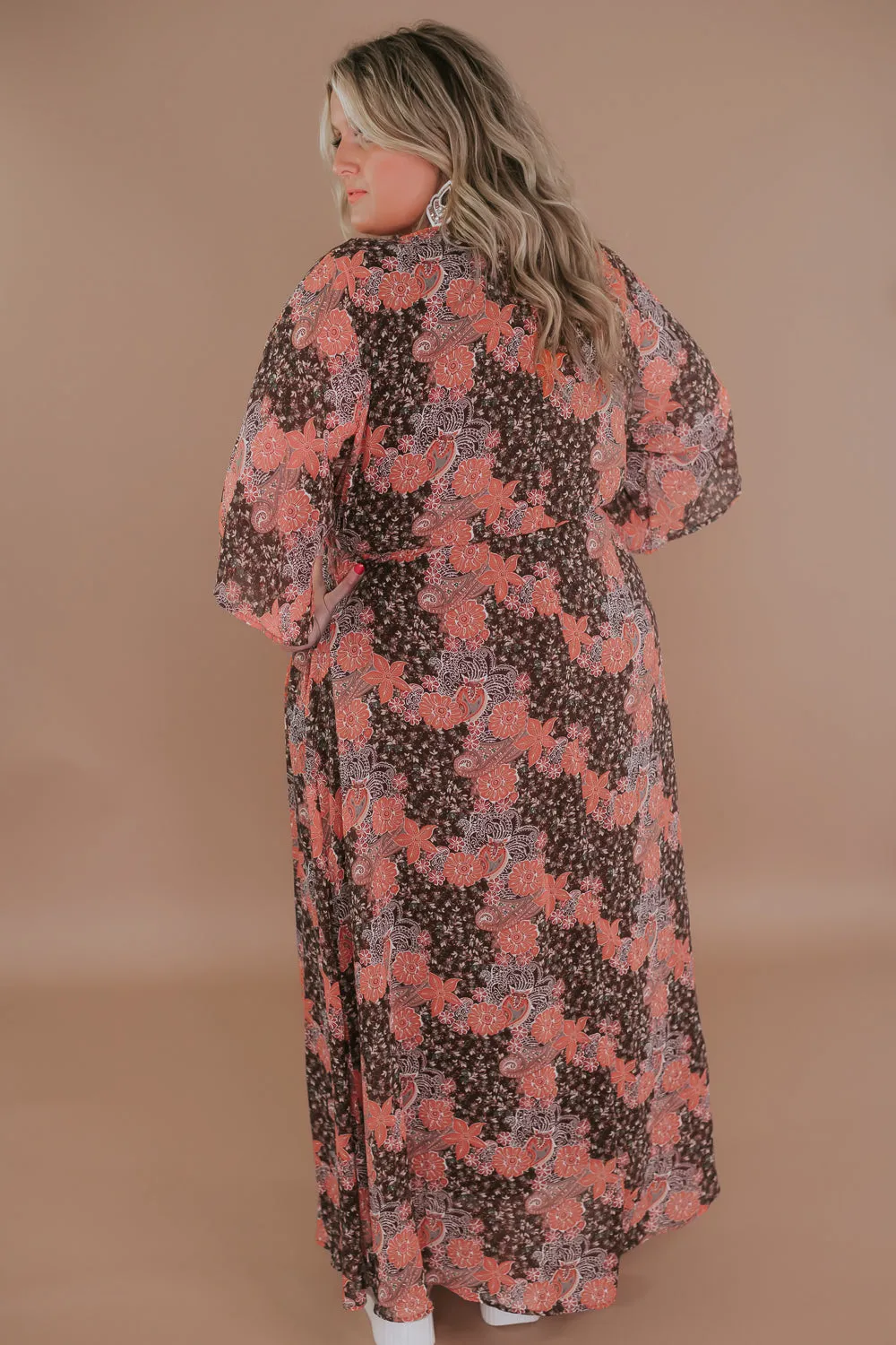 Payton Paisley Dress, Brown