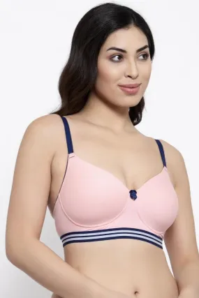 Peach Padded Non-Wired T-shirt Bra