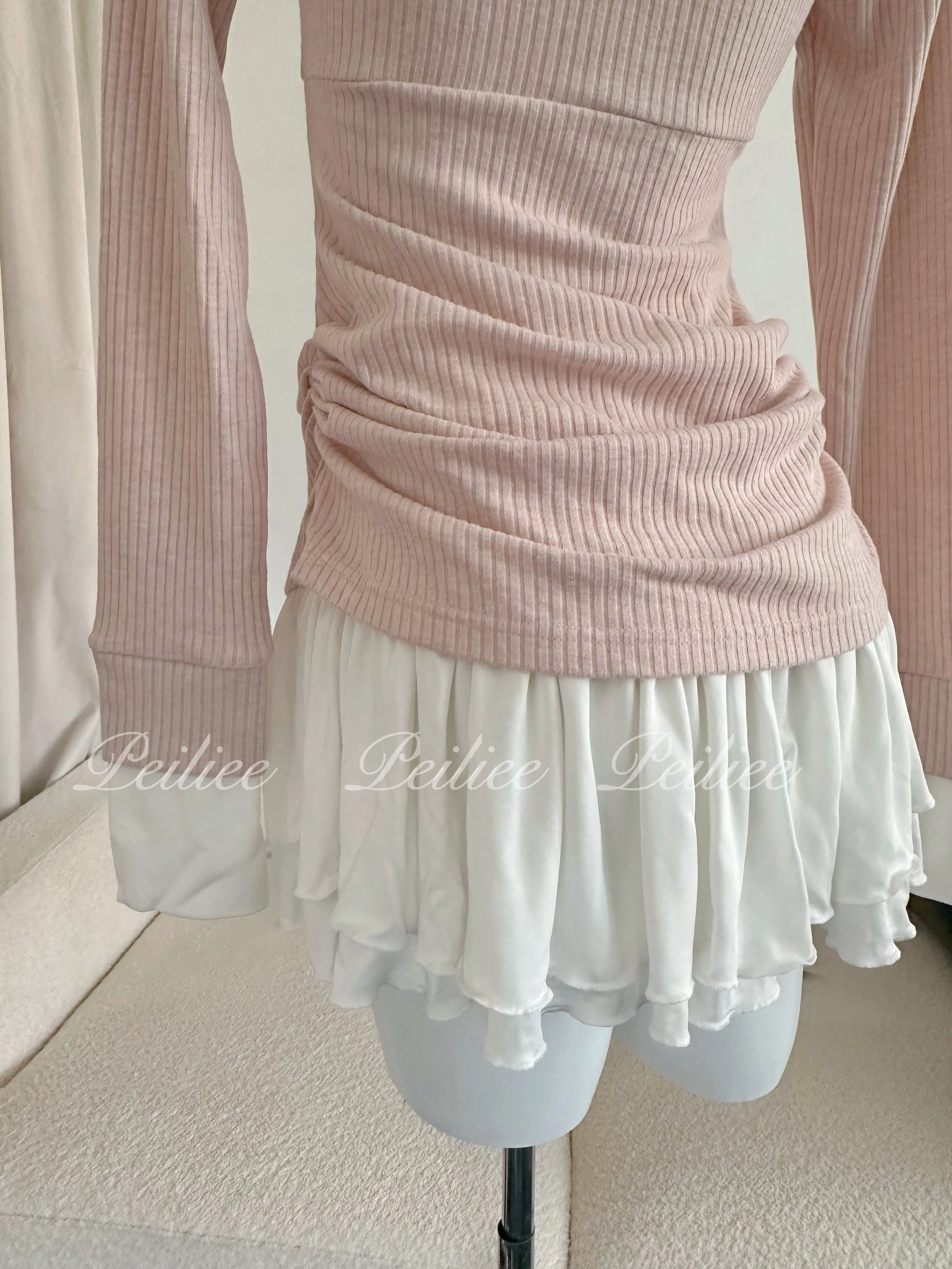 [Peiliee Design] Soft Girl Era 2 in 1 sweater mini dress