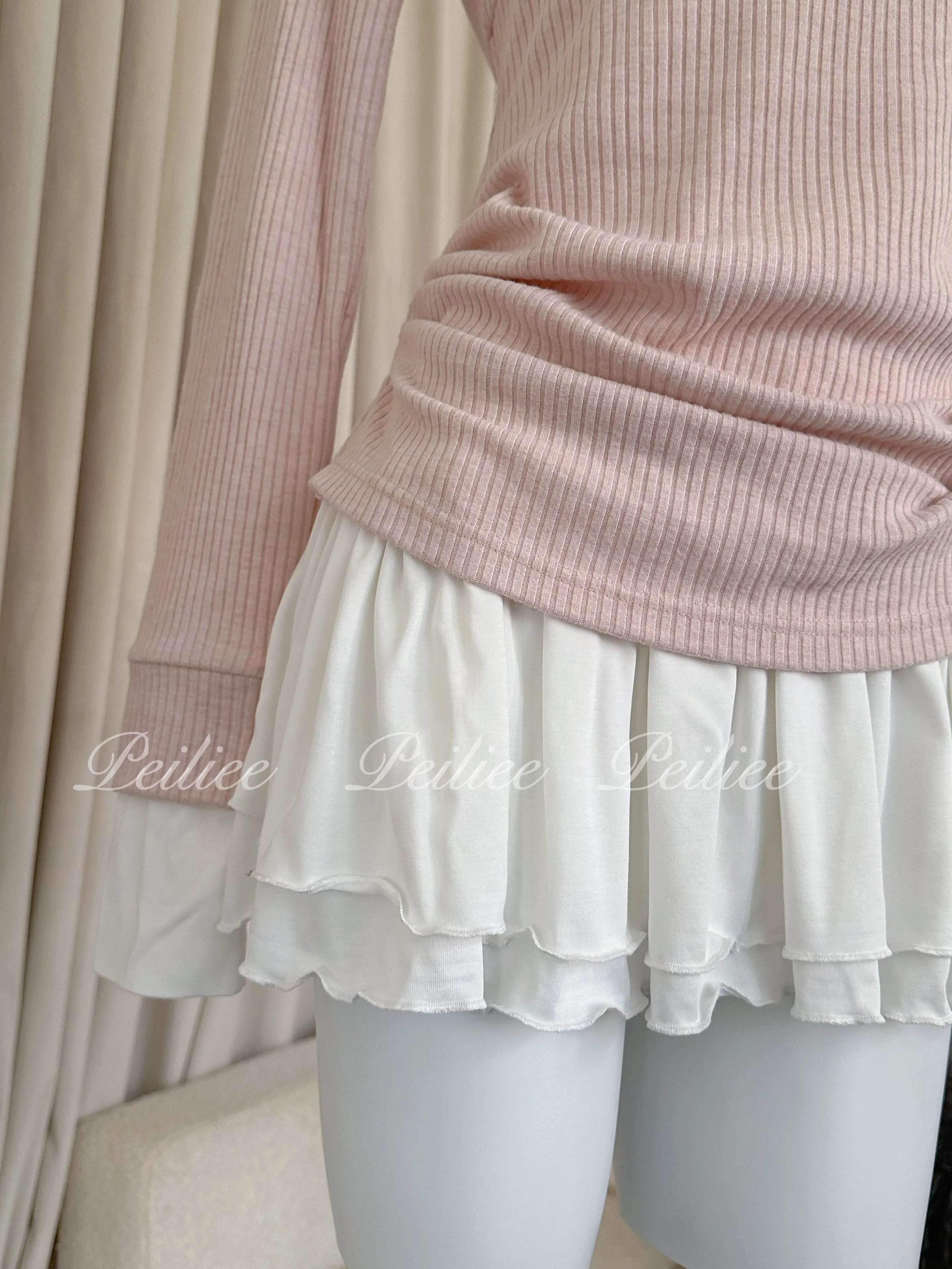 [Peiliee Design] Soft Girl Era 2 in 1 sweater mini dress