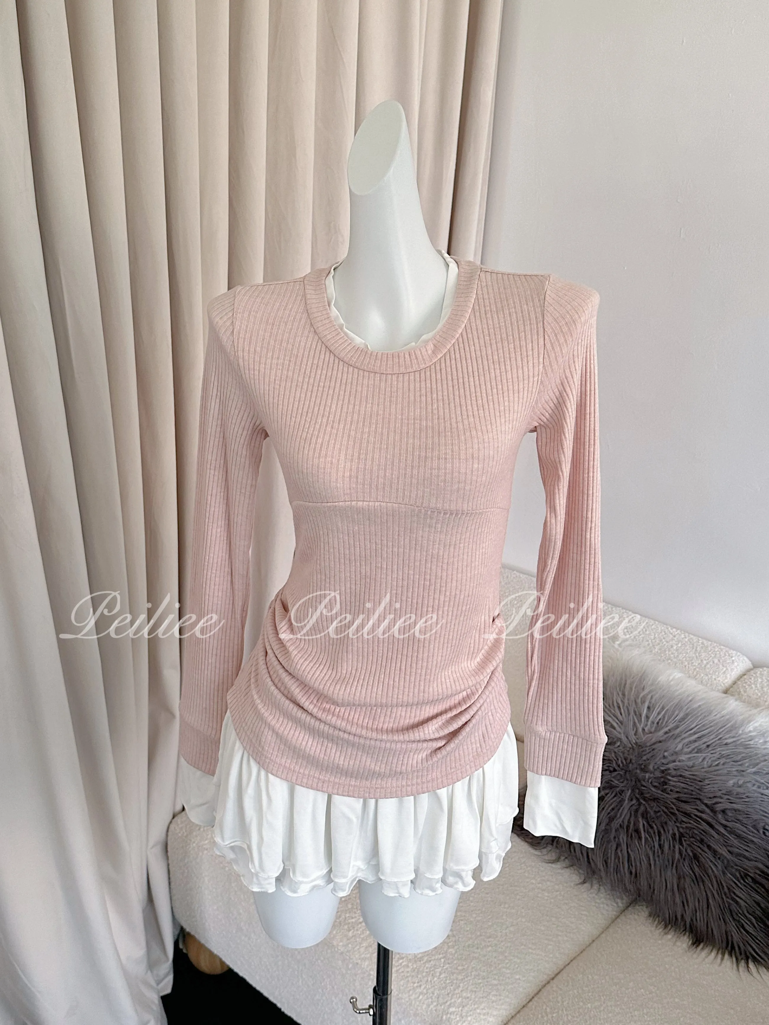 [Peiliee Design] Soft Girl Era 2 in 1 sweater mini dress