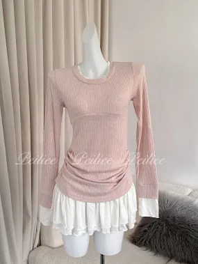 [Peiliee Design] Soft Girl Era 2 in 1 sweater mini dress