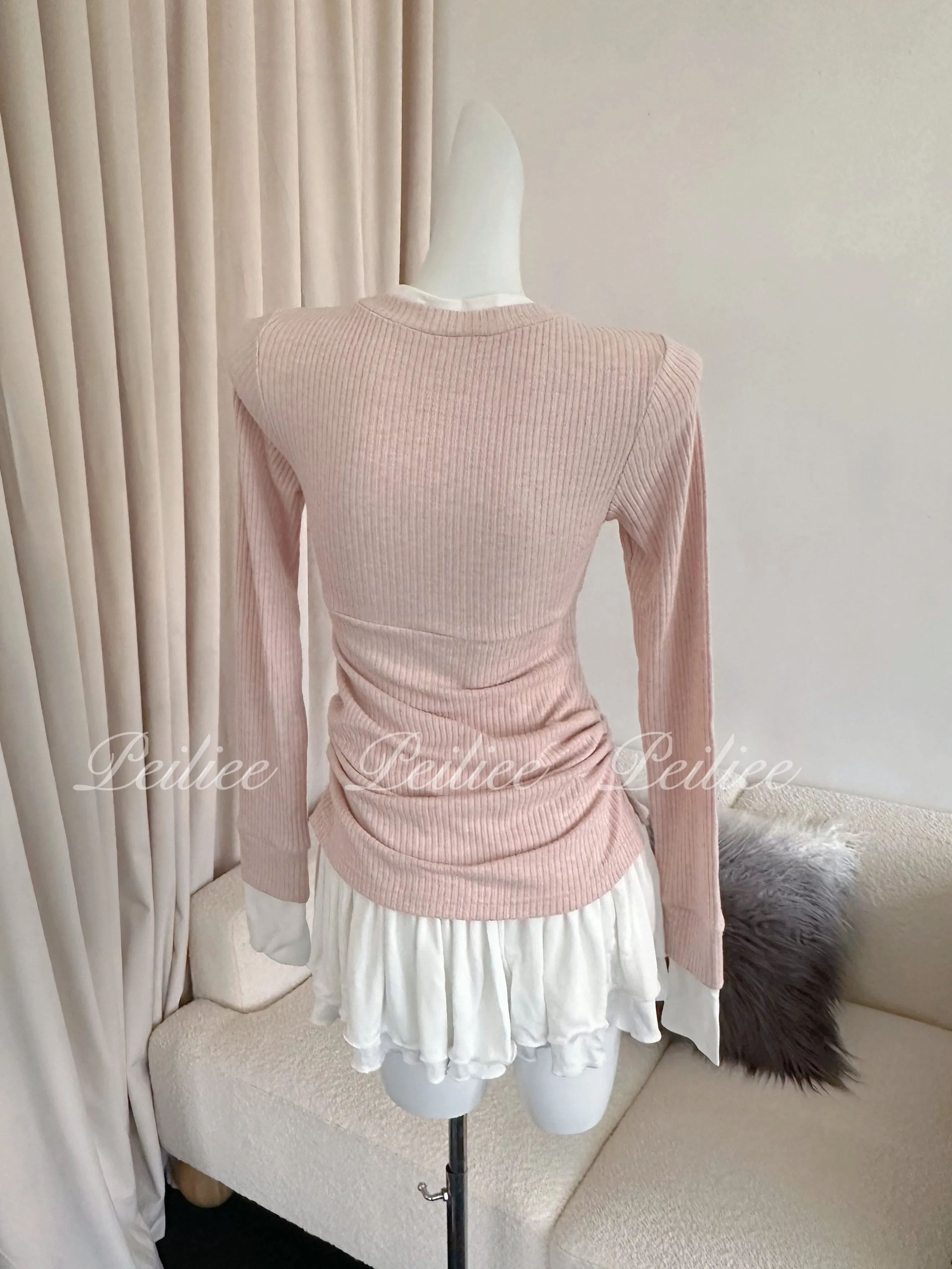 [Peiliee Design] Soft Girl Era 2 in 1 sweater mini dress