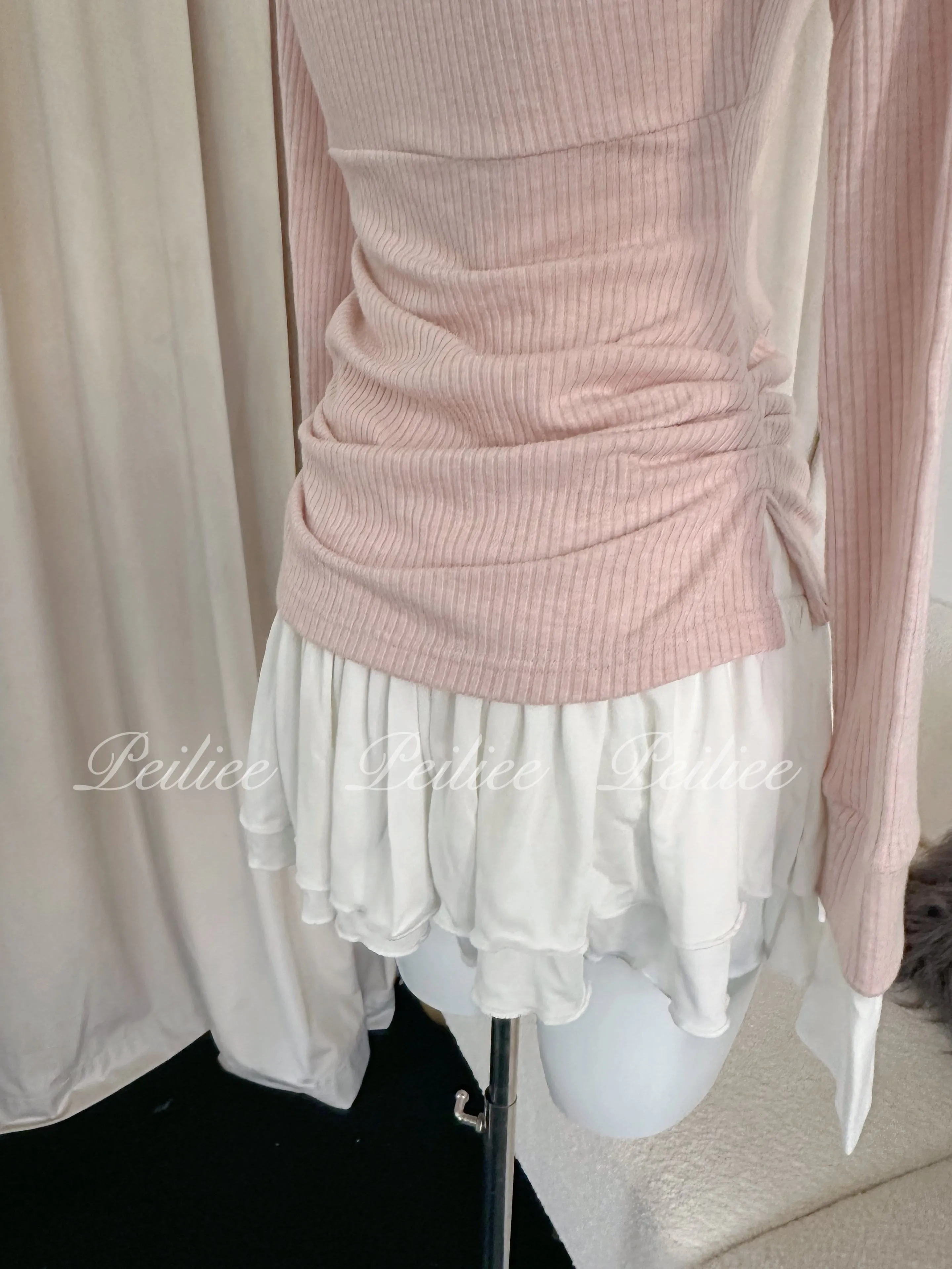 [Peiliee Design] Soft Girl Era 2 in 1 sweater mini dress