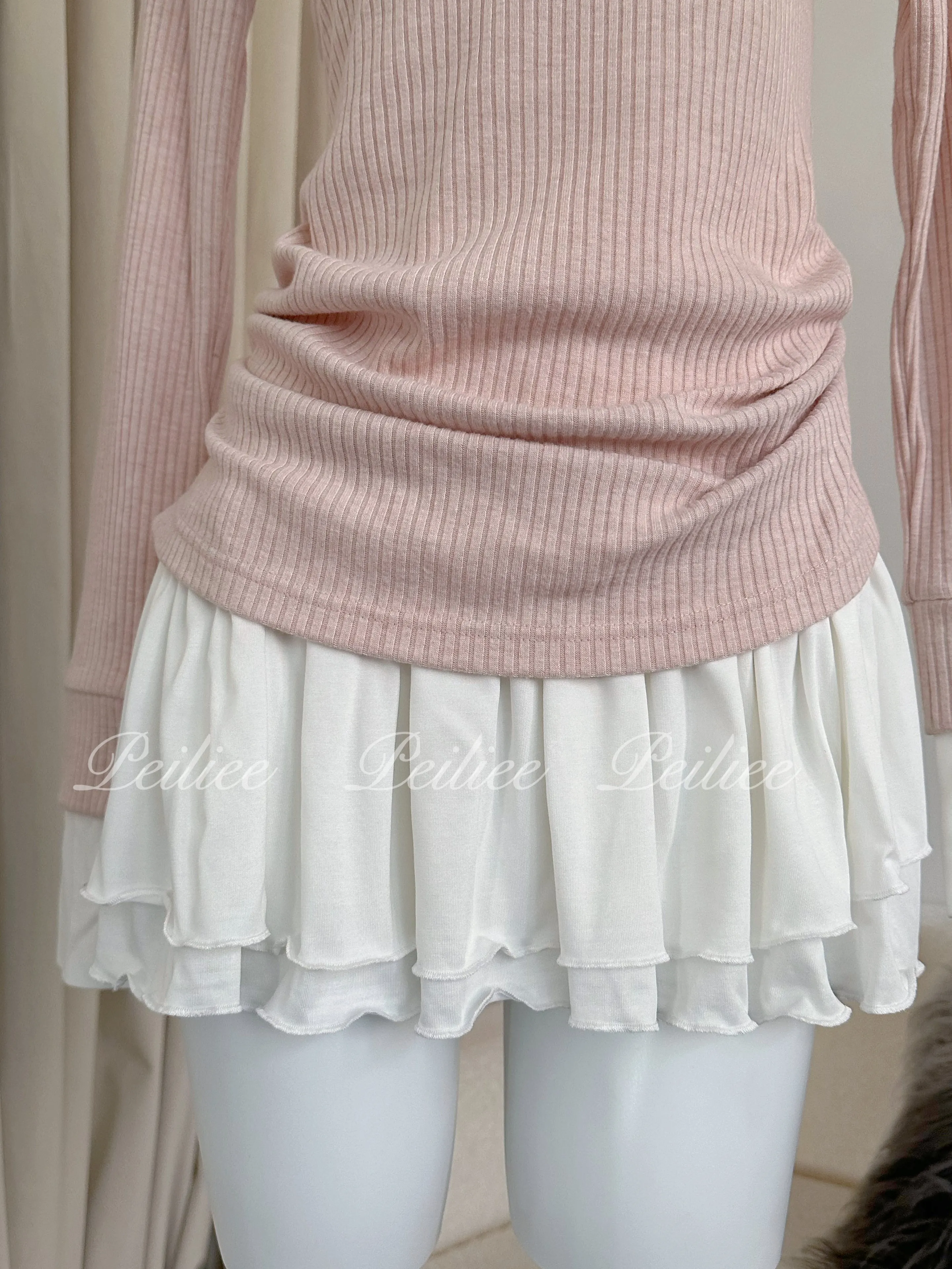 [Peiliee Design] Soft Girl Era 2 in 1 sweater mini dress