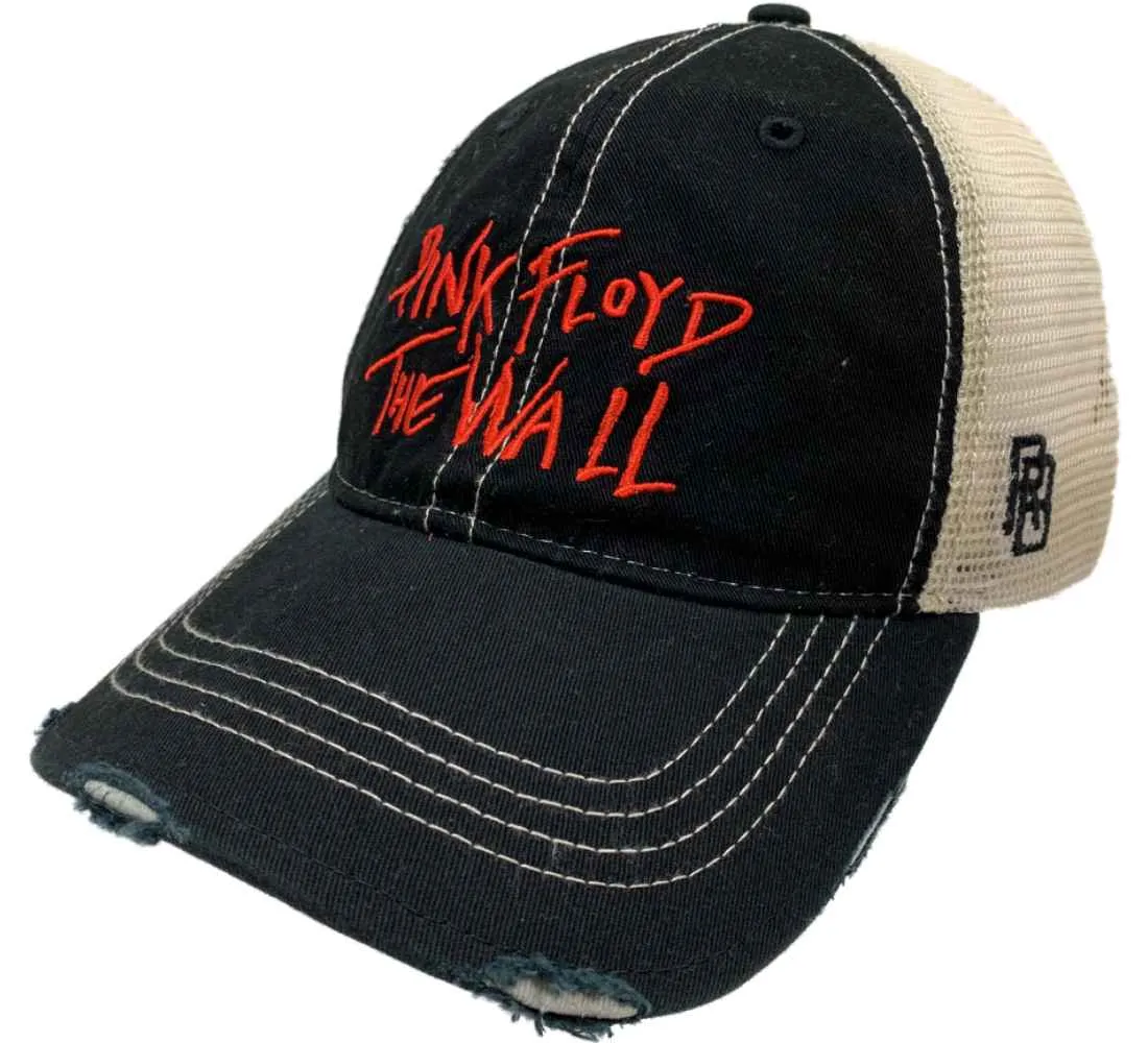 Pink Floyd Retro Brand "The Wall" Vintage Distressed Mesh Snapback Hat Cap