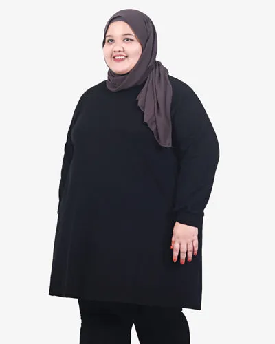 Pocca Long Sweater Dress Tee - Black