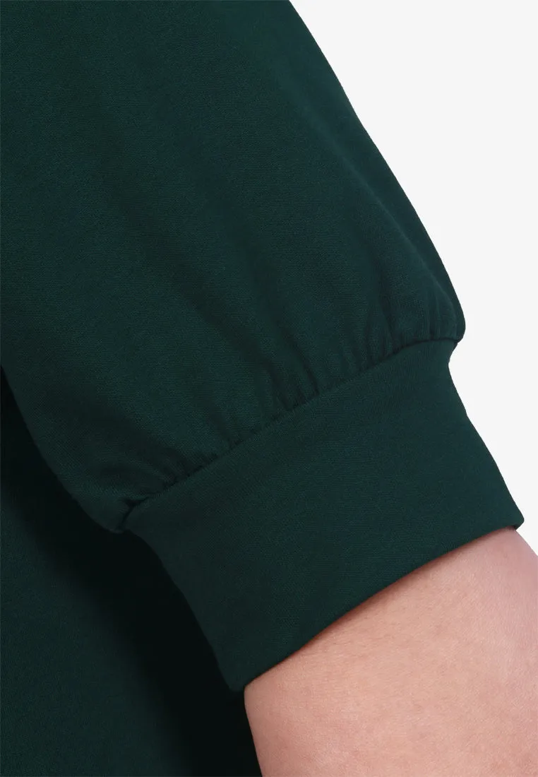 Pocca Long Sweater Dress Tee - Dark Green