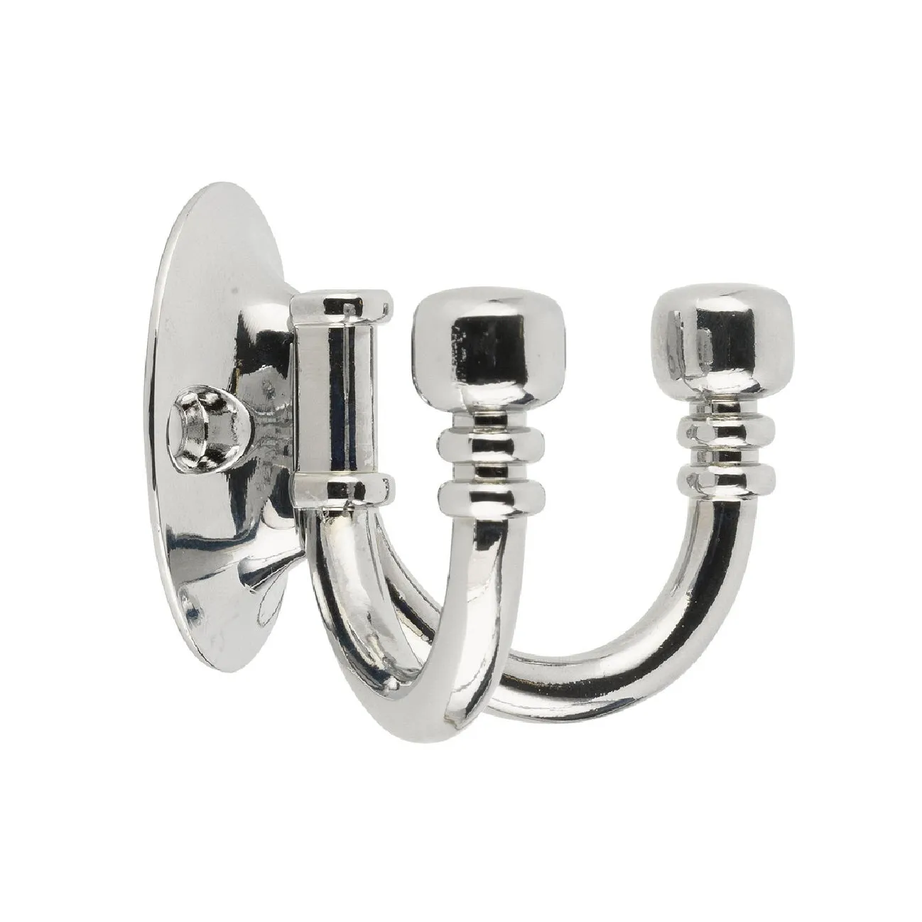 Polished Chrome Ball End Double Coat Hooks