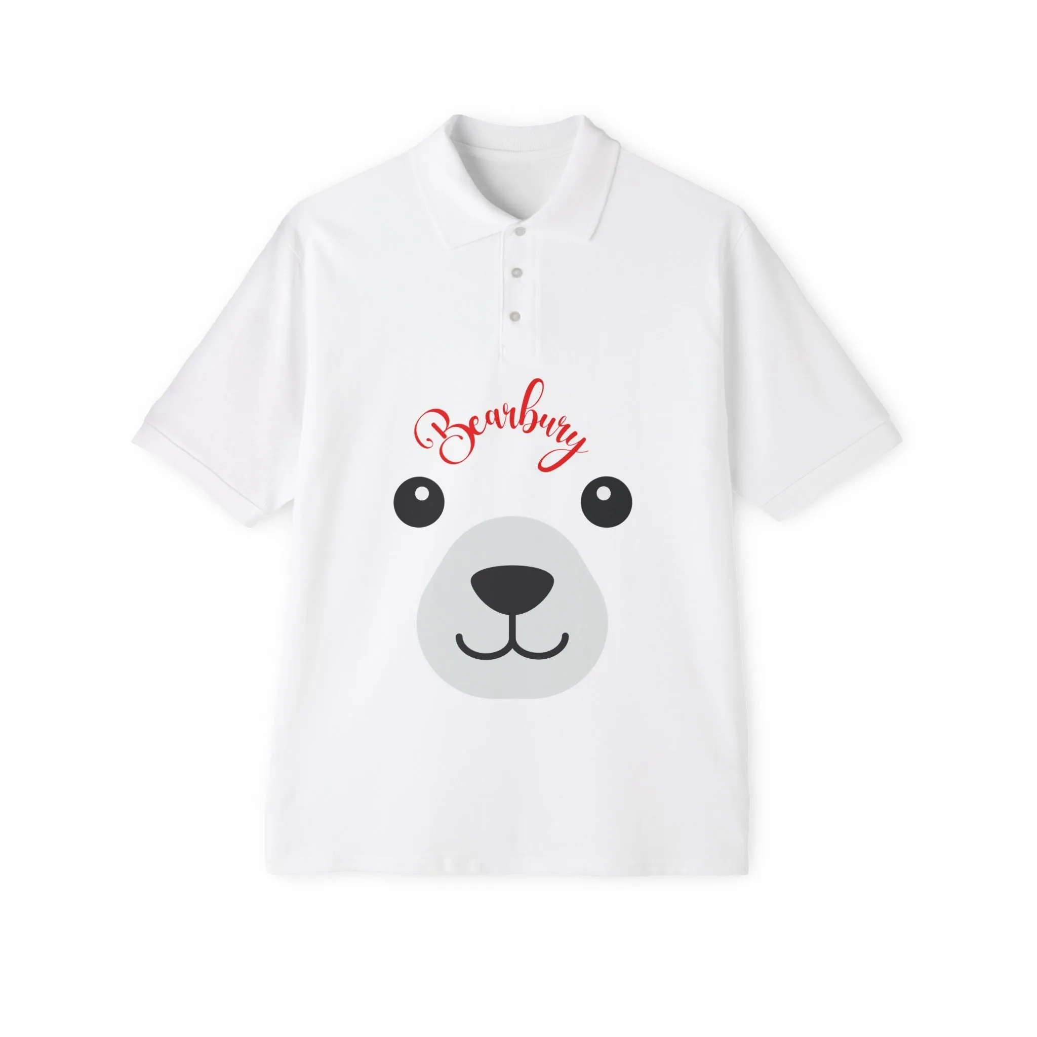 Polo T-Shirt with Cute Bear Graphic –Urban Chic Trendy Unisex Apparel