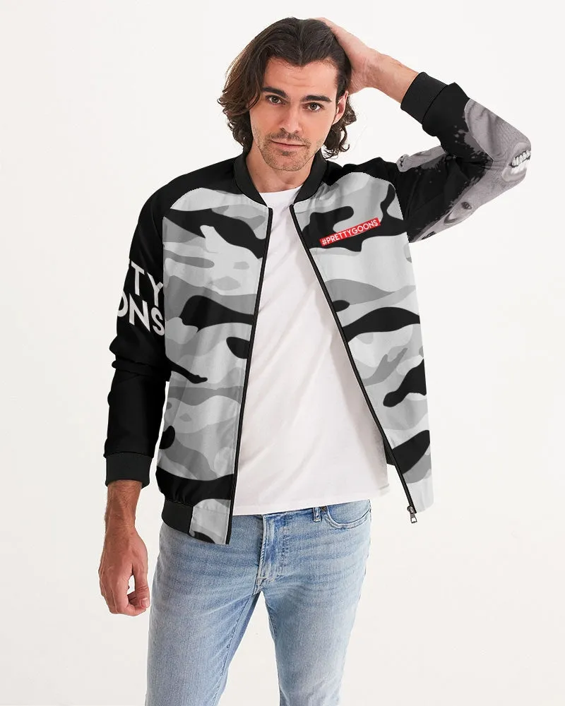 PRETTY GOONS GREY CAMO Men's Bomber Jacket