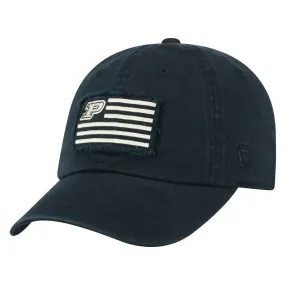 Purdue Boilermakers TOW Black "Flag 4" Crew Adj. Relax Hat Cap