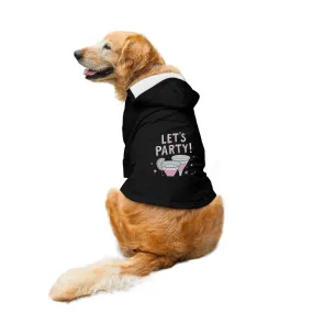 "Let's Party" Printed Dog Hoodie Jacket