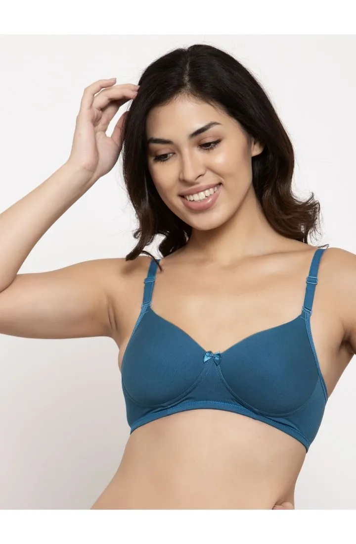 Rama Blue Padded  Non-Wired  Medium Coverage T-shirt Bra