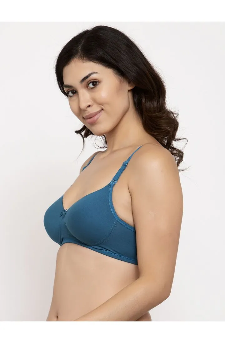 Rama Blue Padded  Non-Wired  Medium Coverage T-shirt Bra