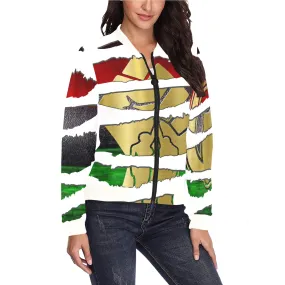 RBG ANKH RIPPED Bomber Jacket for Women