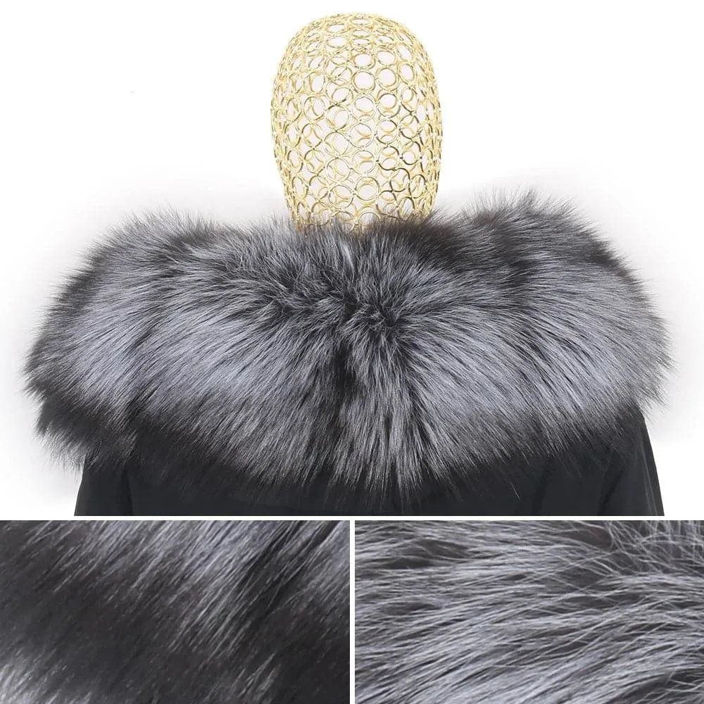 Real Rabbit Fur Hooded Coat for Women - Luxury Winter Jacket | Lavelache