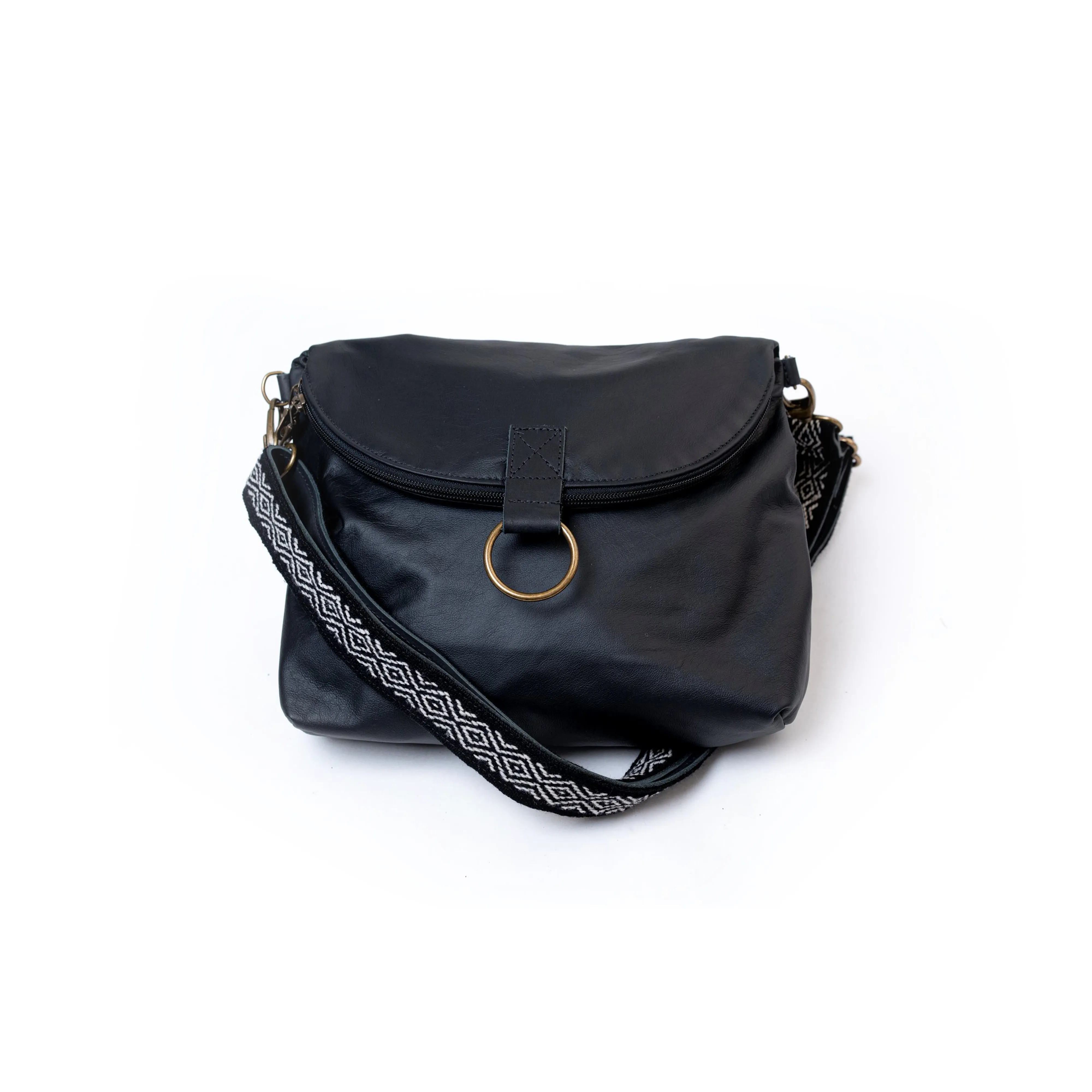 Relaxed Crossbody Backpack in Black