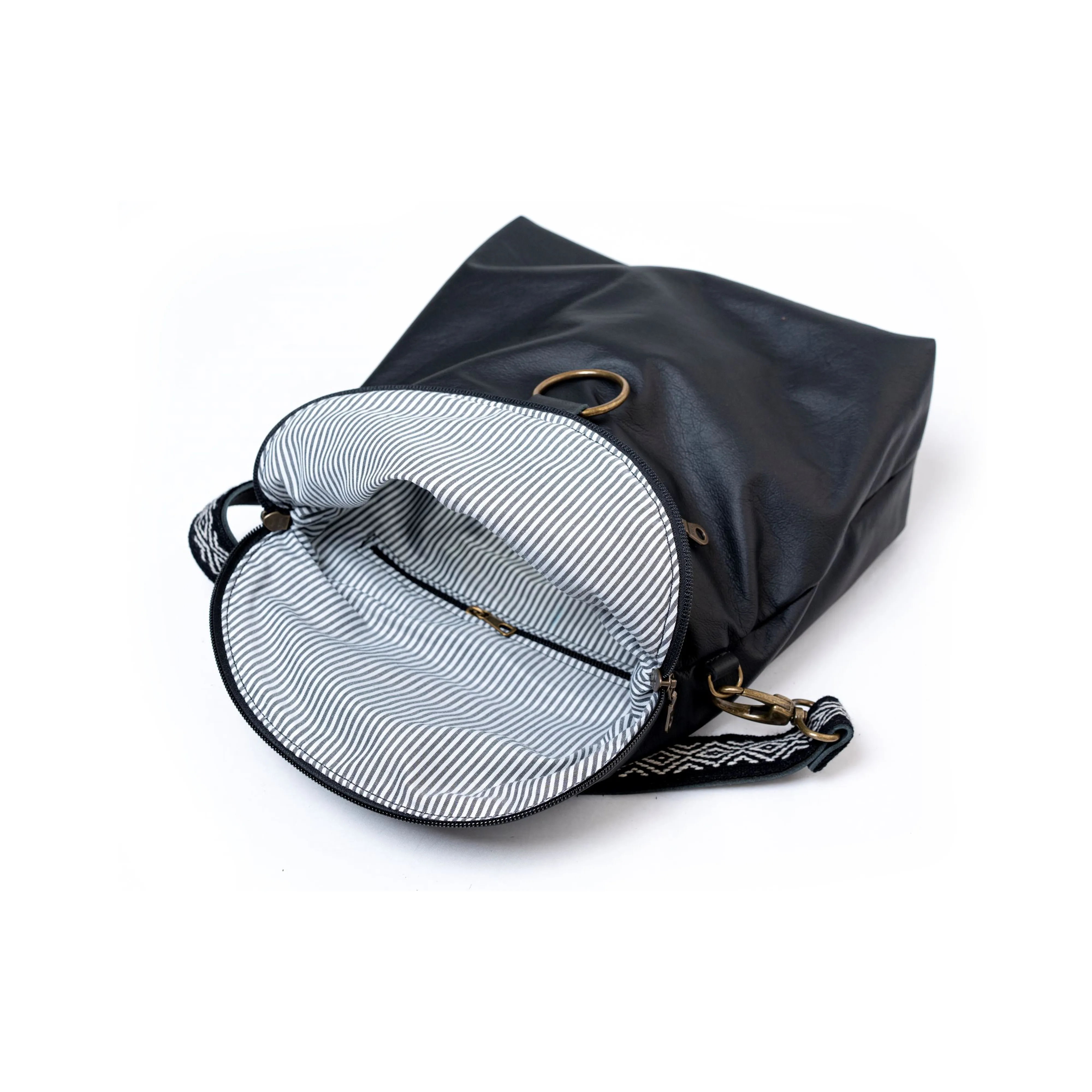 Relaxed Crossbody Backpack in Black