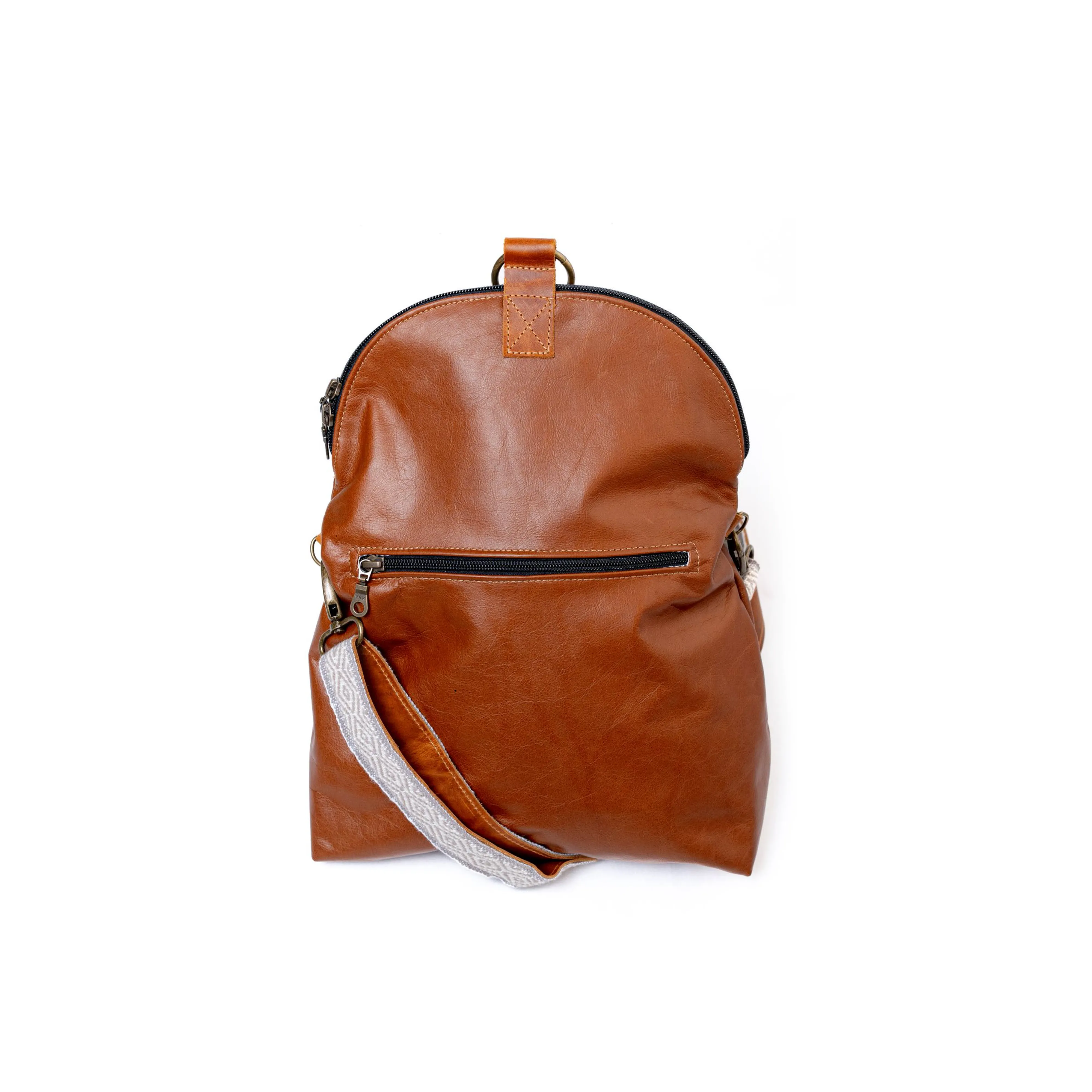 Relaxed Crossbody Backpack in Cognac