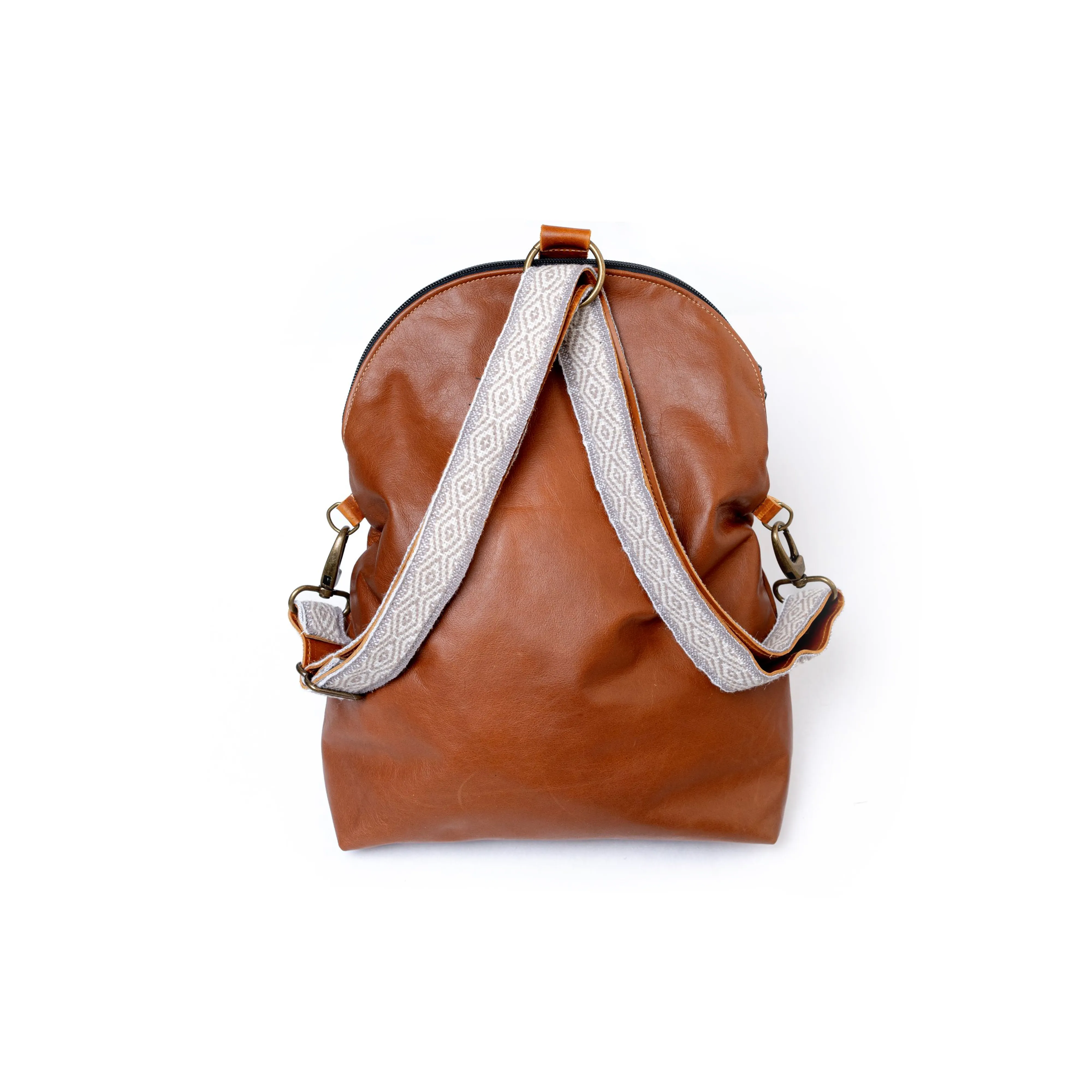 Relaxed Crossbody Backpack in Cognac