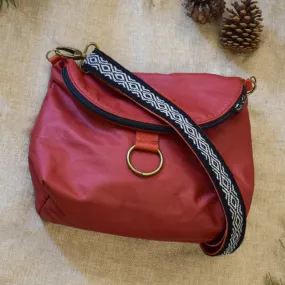 Relaxed Crossbody Backpack in Red