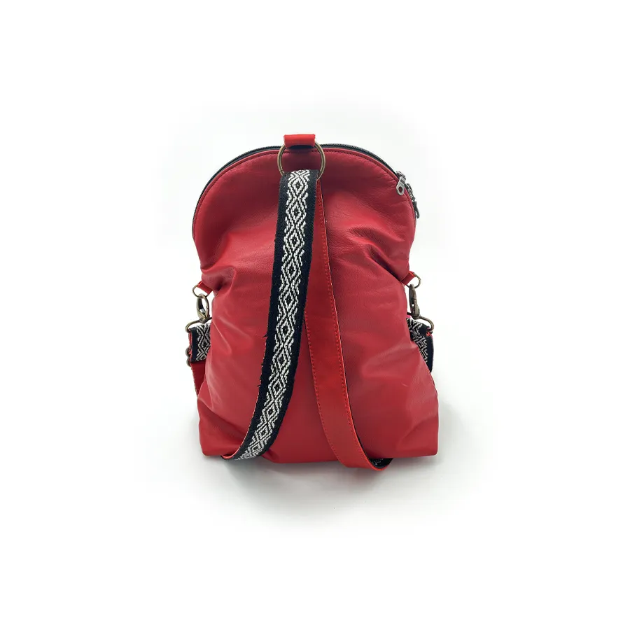 Relaxed Crossbody Backpack in Red