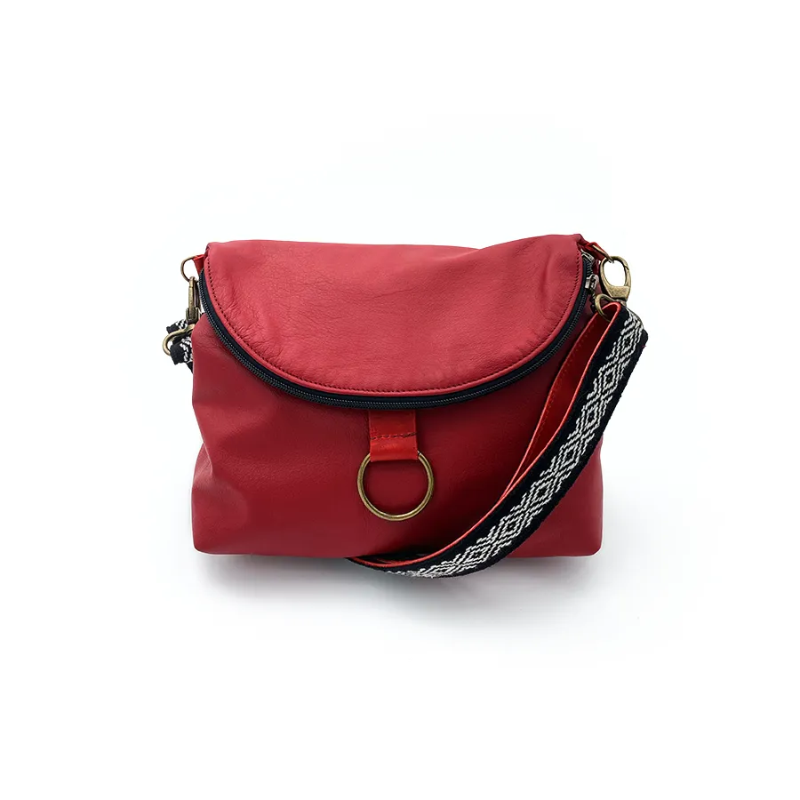 Relaxed Crossbody Backpack in Red