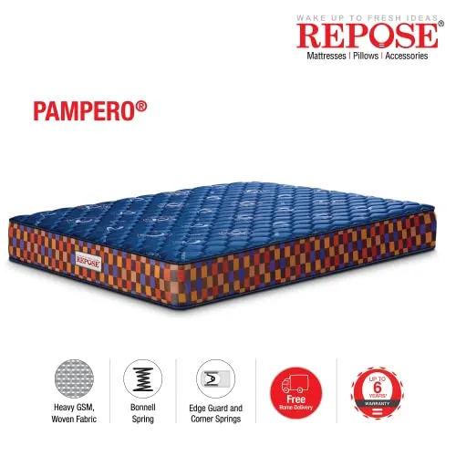 Repose Pampero 6-inch Single Size Affordable Bonnell Spring Mattres (Queen, 75X60X6)