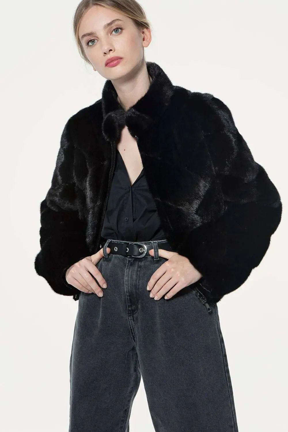 Reversible mink jacket