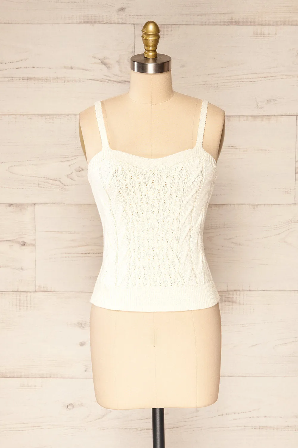 Rhodes Cream | Textured Knitted Cami