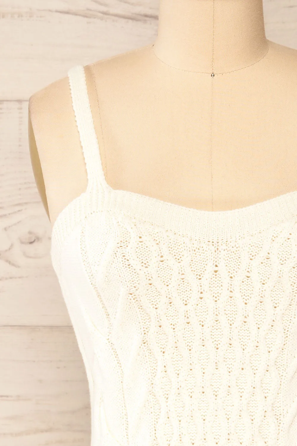 Rhodes Cream | Textured Knitted Cami