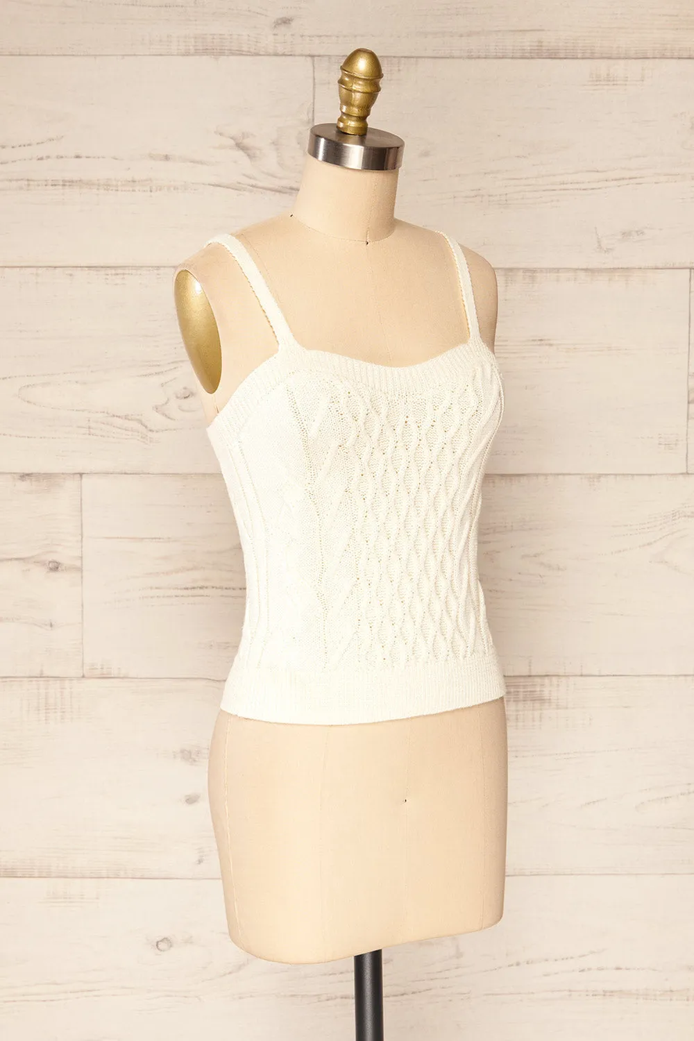 Rhodes Cream | Textured Knitted Cami