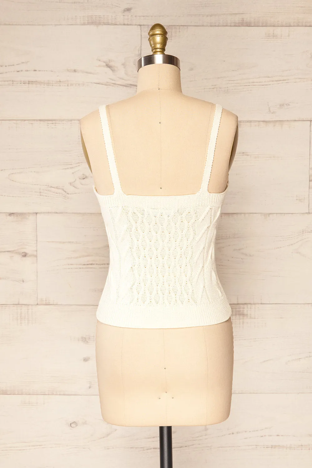 Rhodes Cream | Textured Knitted Cami