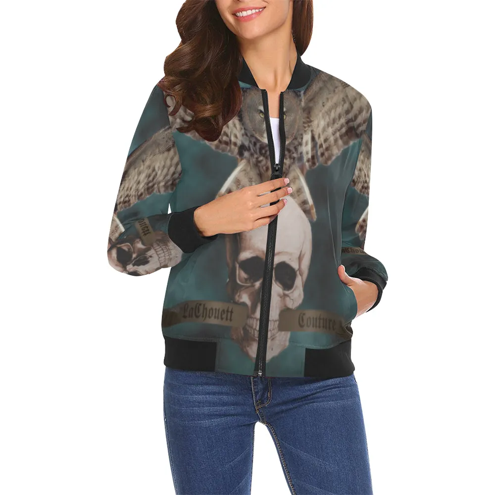 ROCK N ROLL All Over Print Bomber Jacket for Women