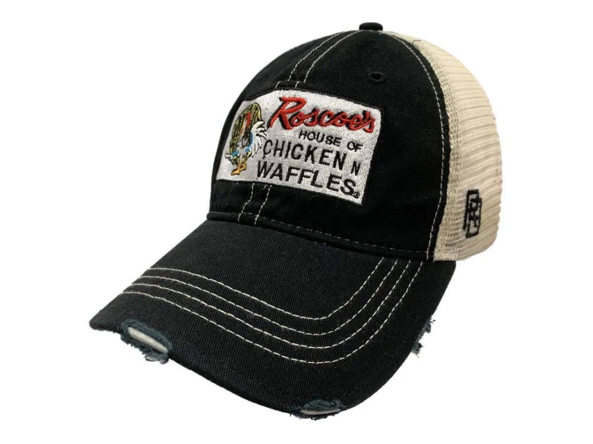 Roscoe's House of Chicken n Waffles Retro Brand Distressed Mesh Snapback Hat Cap