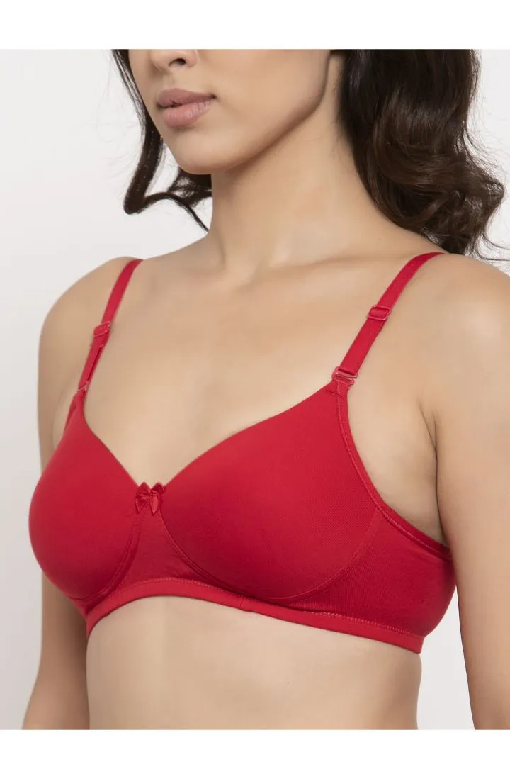 Rose Pink Padded  Non-Wired  Medium Coverage T-shirt Bra