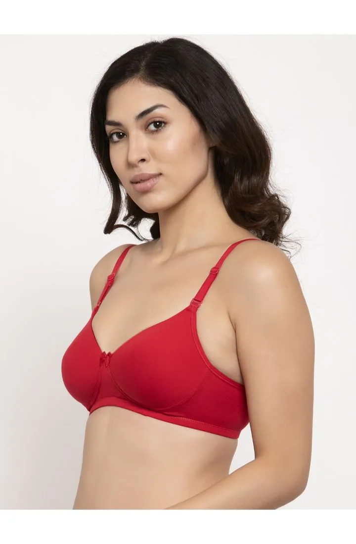 Rose Pink Padded  Non-Wired  Medium Coverage T-shirt Bra