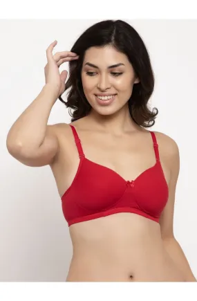 Rose Pink Padded  Non-Wired  Medium Coverage T-shirt Bra