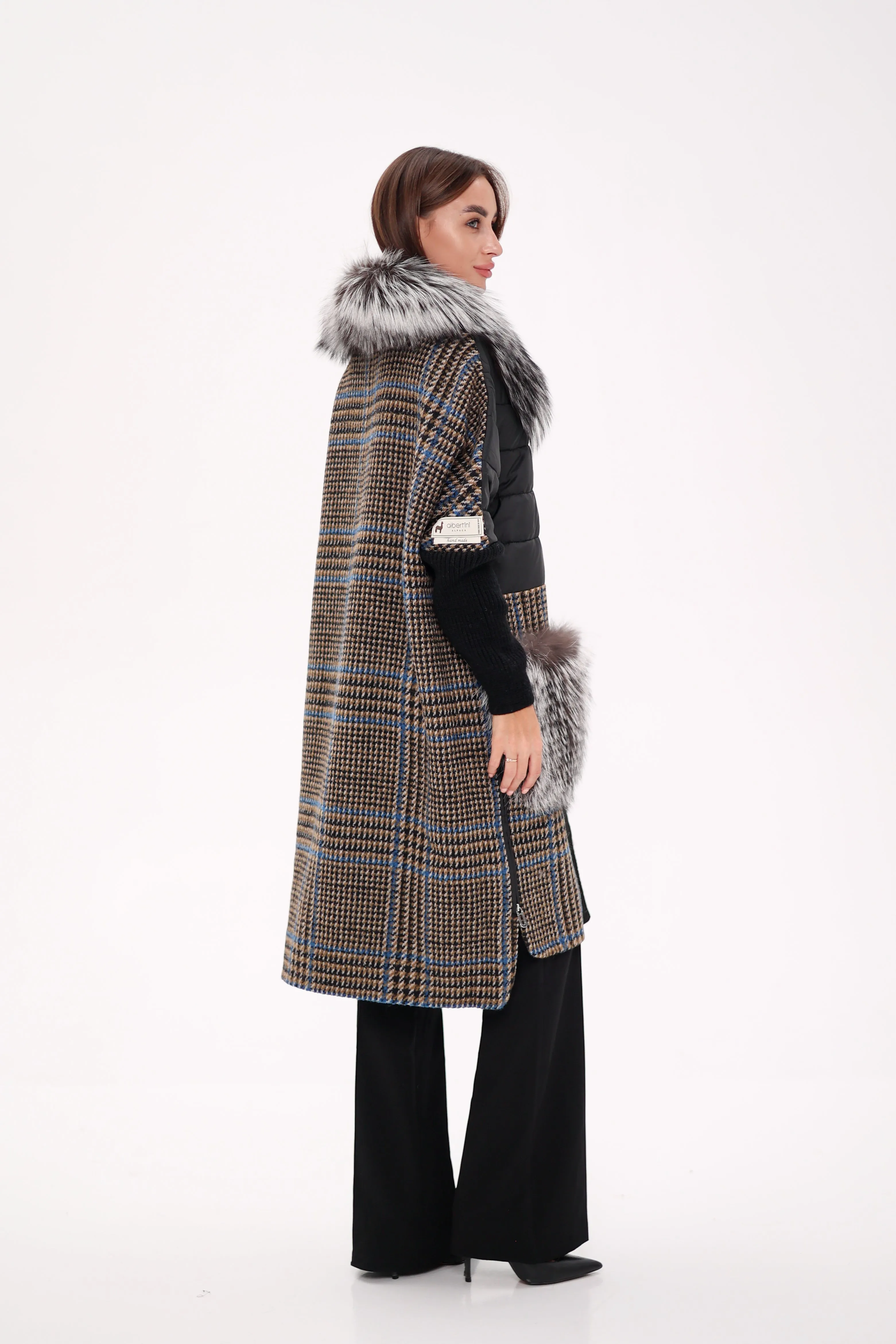 Saga®Furs Silver Fox Wool Alpaca Coat