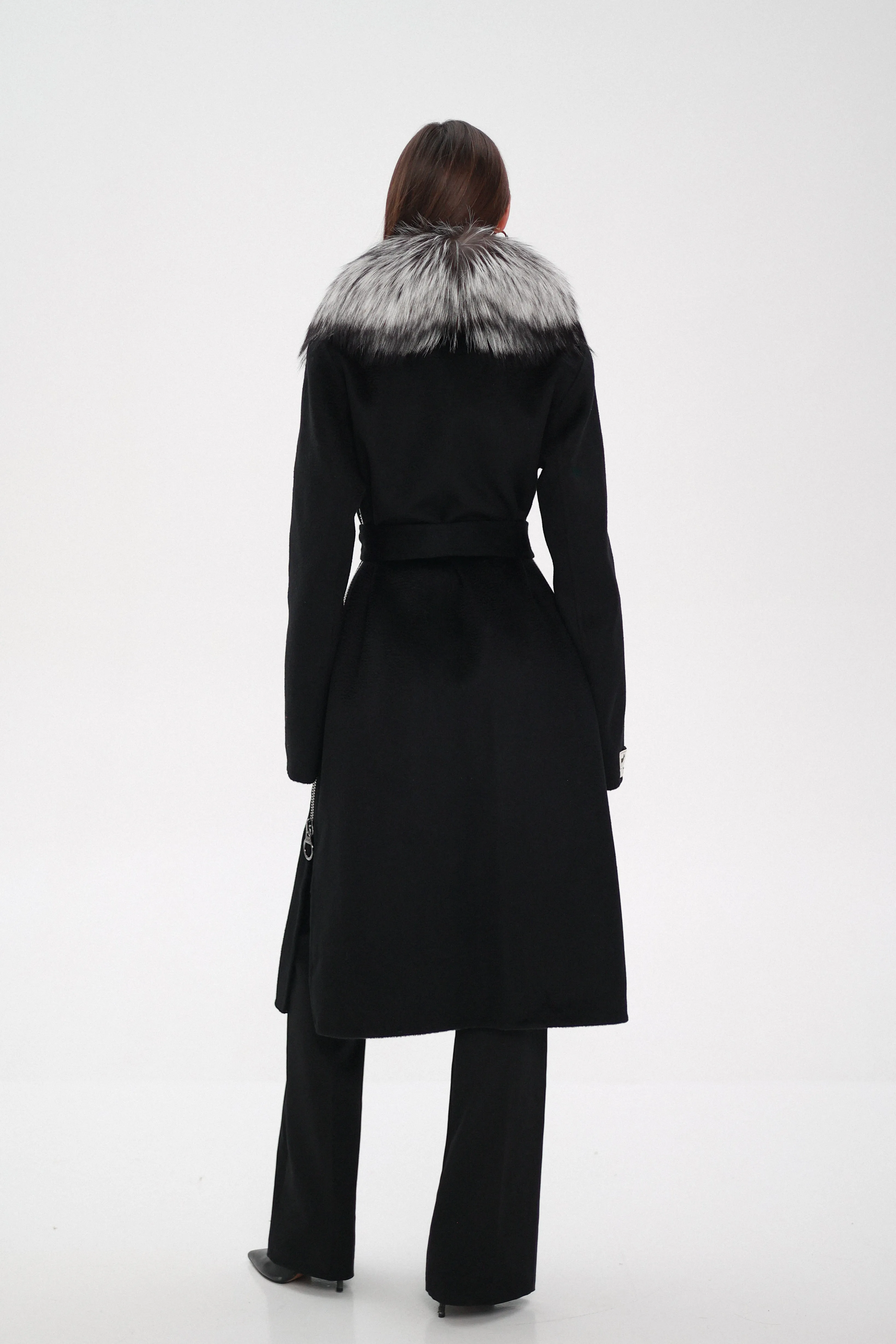 Saga®Furs Silver Fox Wool Alpaca Coat