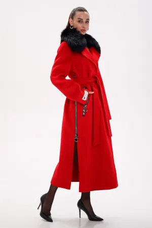 Saga®Furs Silver Fox Wool Alpaca Coat