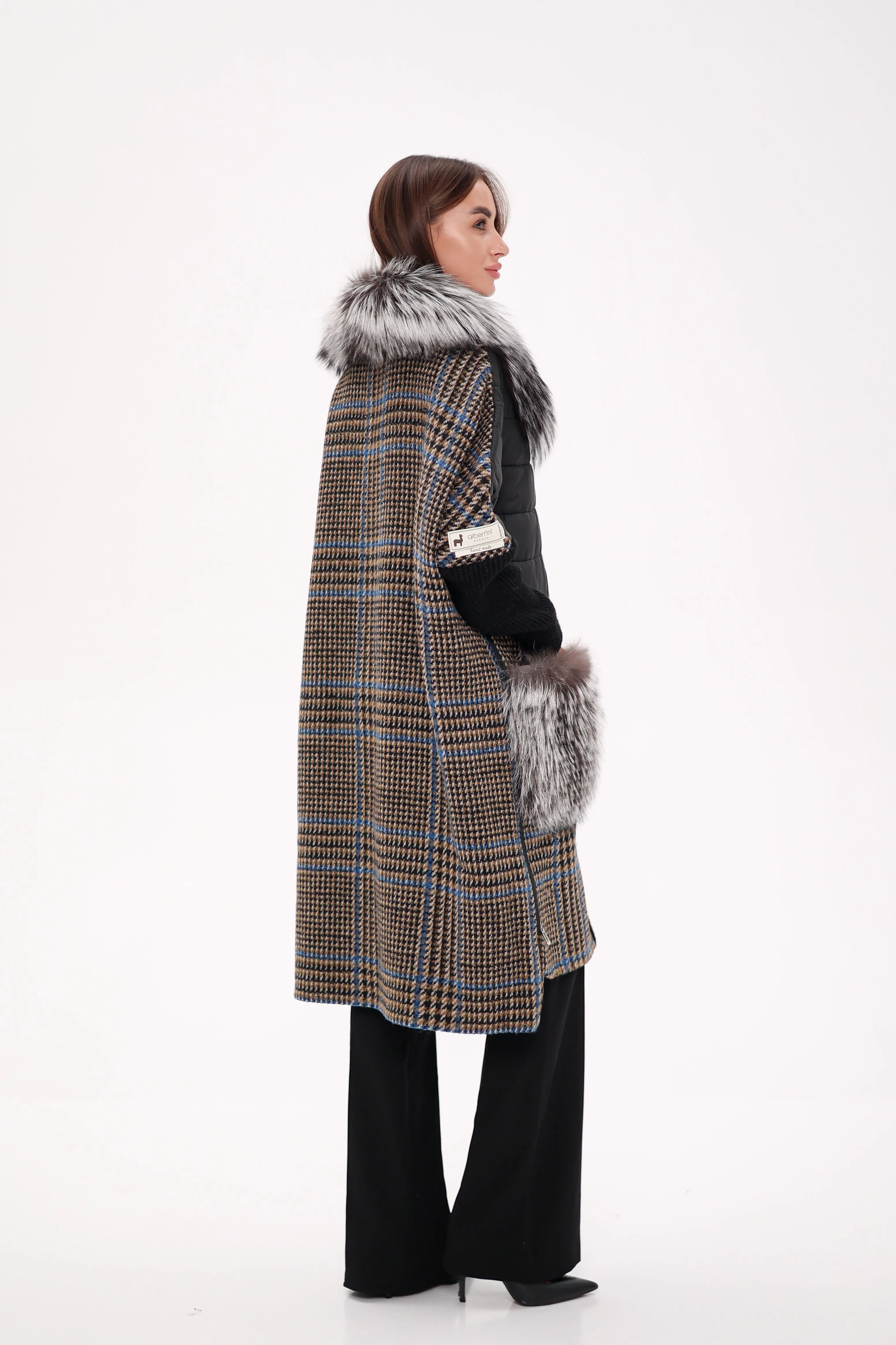 Saga®Furs Silver Fox Wool Alpaca Coat