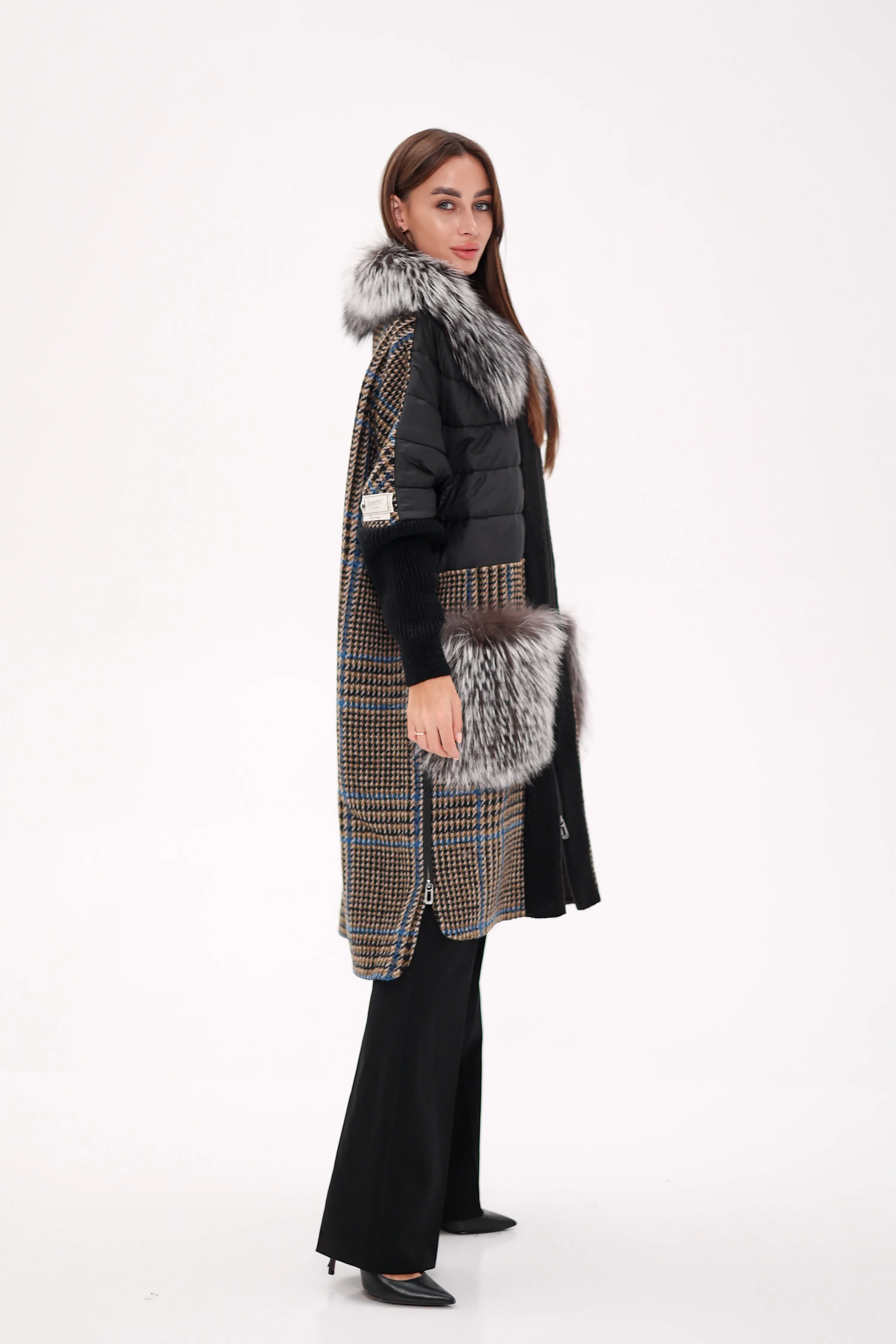 Saga®Furs Silver Fox Wool Alpaca Coat