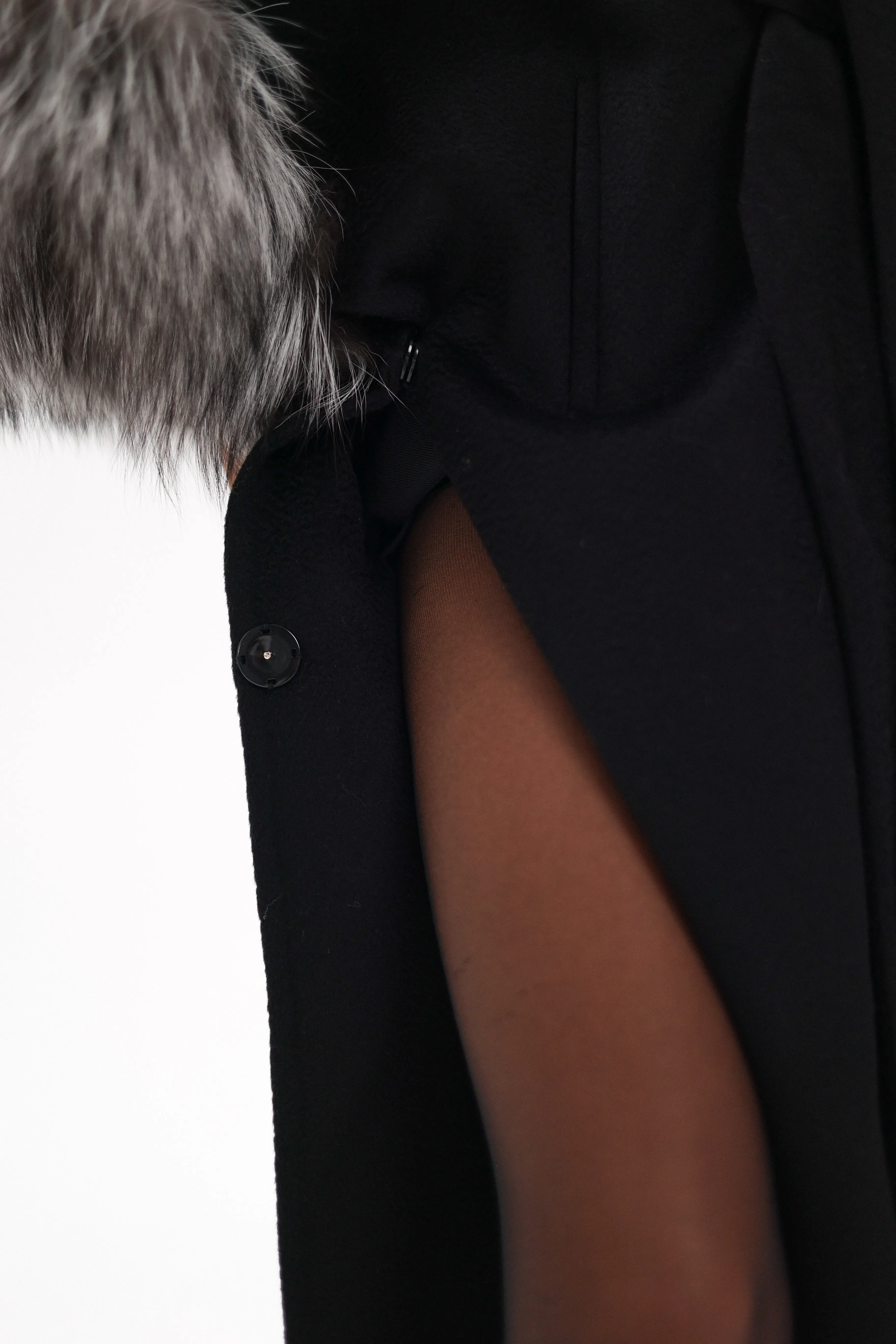 Saga®Furs Silver Fox Wool Alpaca Coat